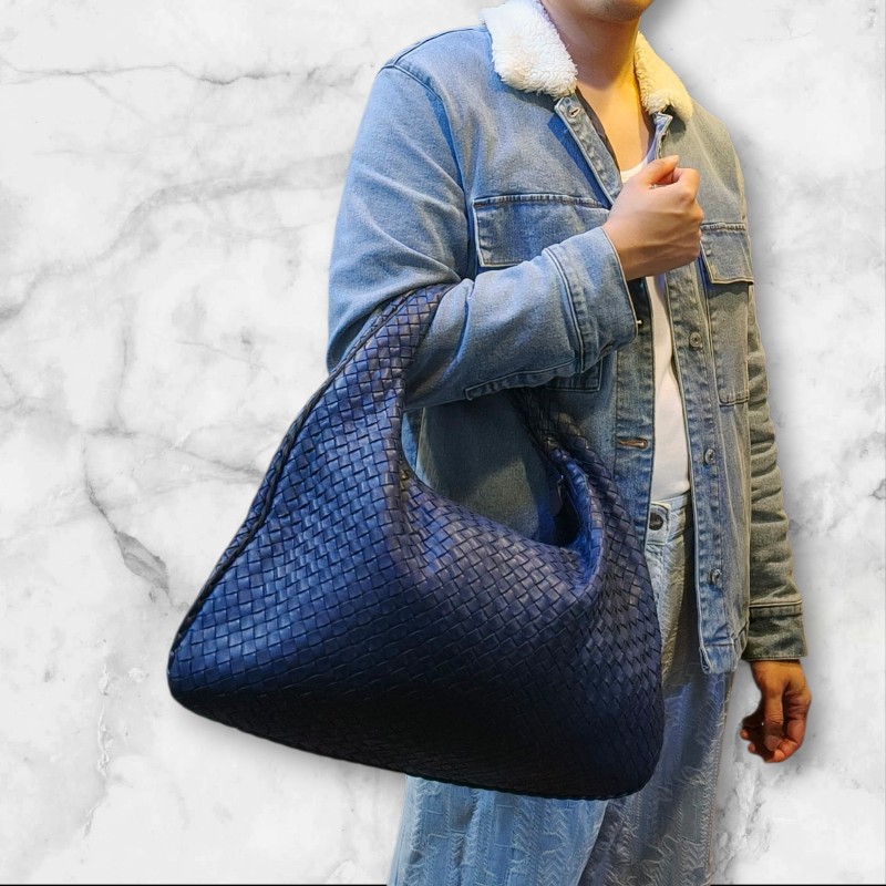 ㊣✨Bottega Veneta ✨寶緹嘉 BV Hop Bag 羊皮 藍色 編織 手提包 肩背包 腋下包 月牙包 /二手包/二手精品/保證正品🌳二手樹屋🌳-57