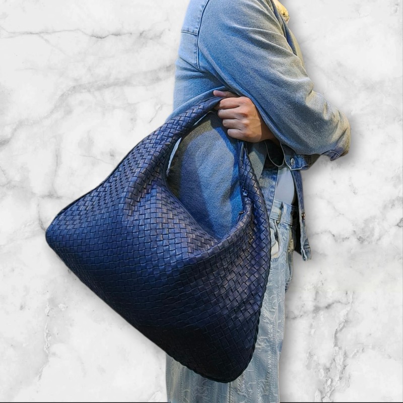 ㊣✨Bottega Veneta ✨寶緹嘉 BV Hop Bag 羊皮 藍色 編織 手提包 肩背包 腋下包 月牙包 /二手包/二手精品/保證正品🌳二手樹屋🌳-58