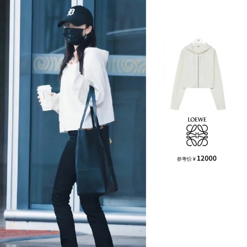 Loewe全新吊牌還在 楊冪同款 羊毛奶白色外套-0