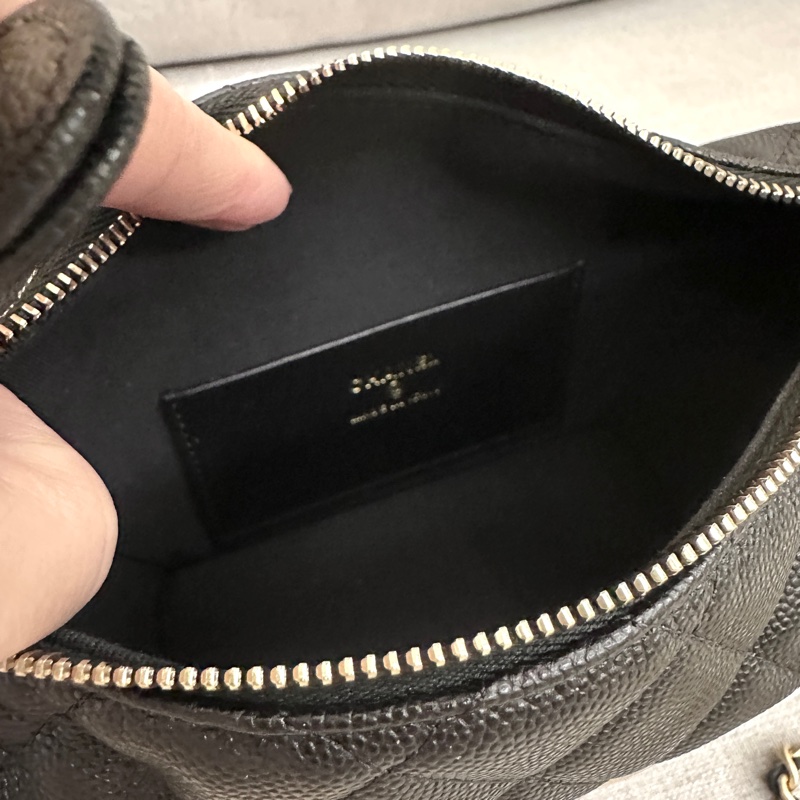 Chanel Hobo 飯盒包 拉絲LOGO 黑金荔枝牛皮-5