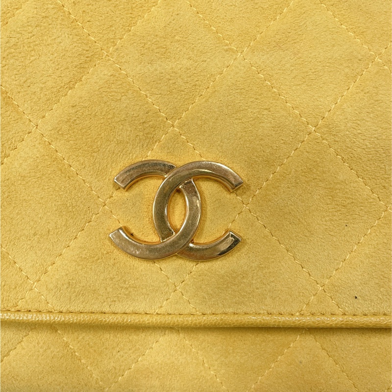 Chanel vintage 雕花手把mini handle 麂皮包 香奈兒-11