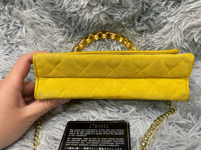 Chanel vintage 雕花手把mini handle 麂皮包 香奈兒-20