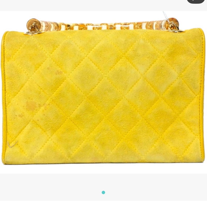 Chanel vintage 雕花手把mini handle 麂皮包 香奈兒-2