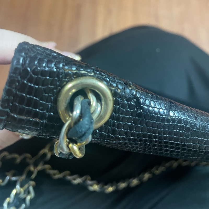Chanel Vintage 蜥蜴皮Logo信封包 香奈兒-27