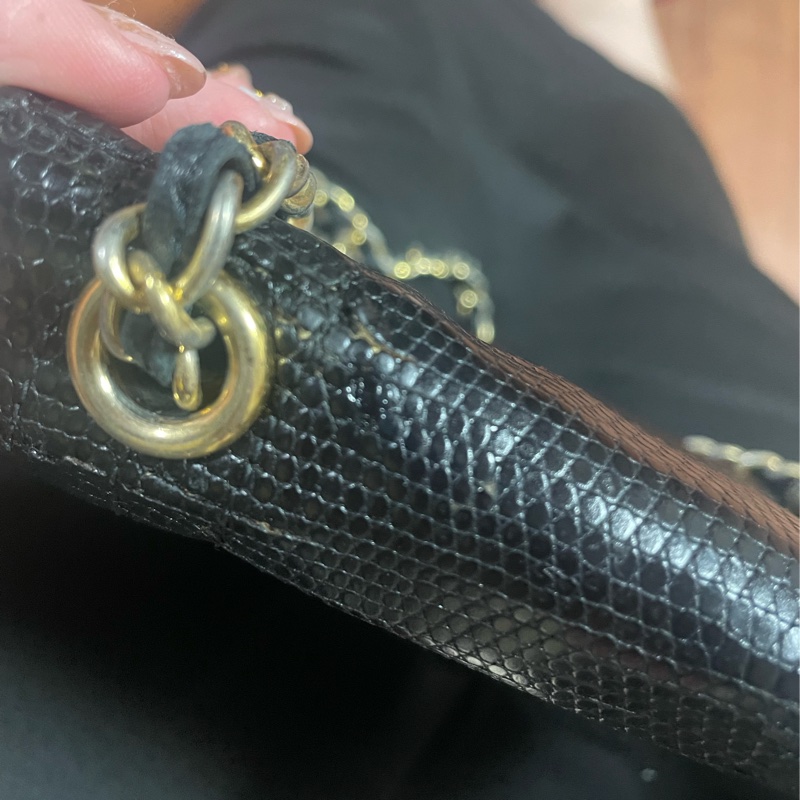 Chanel Vintage 蜥蜴皮Logo信封包 香奈兒-28
