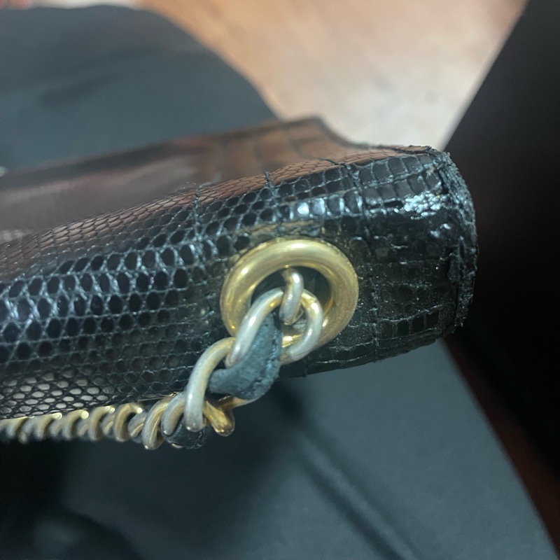 Chanel Vintage 蜥蜴皮Logo信封包 香奈兒-30