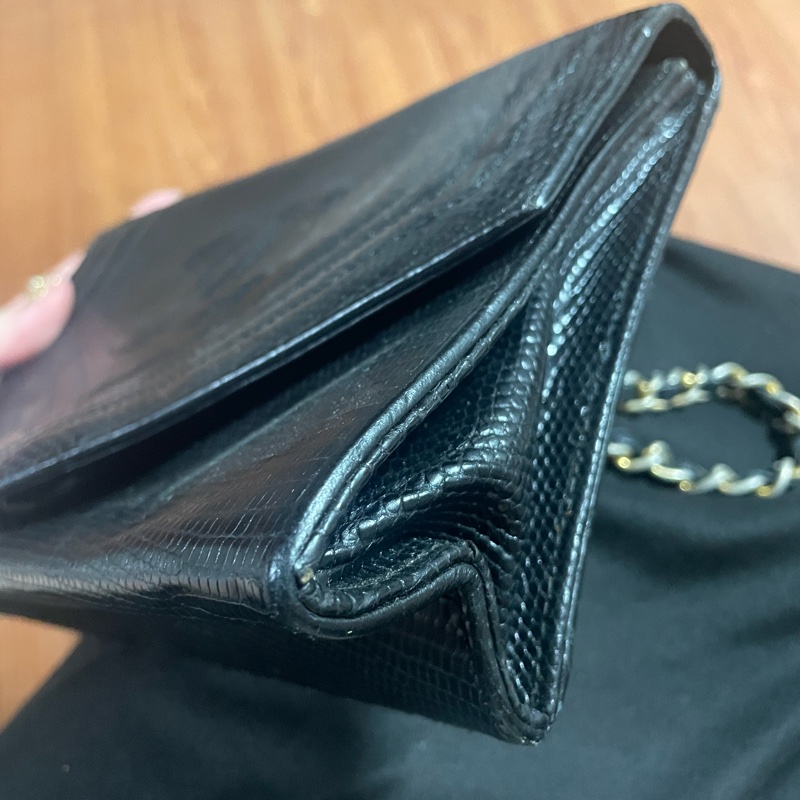 Chanel Vintage 蜥蜴皮Logo信封包 香奈兒-33