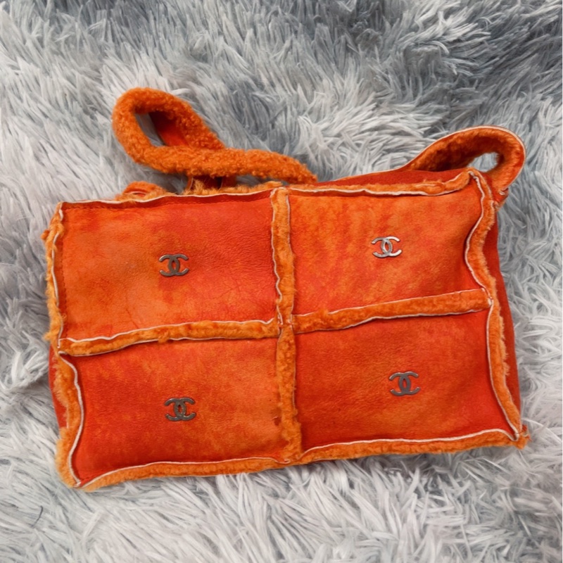 Chanel vintage麂皮羔羊四宫格肩背包 斜背包 香奈兒-15