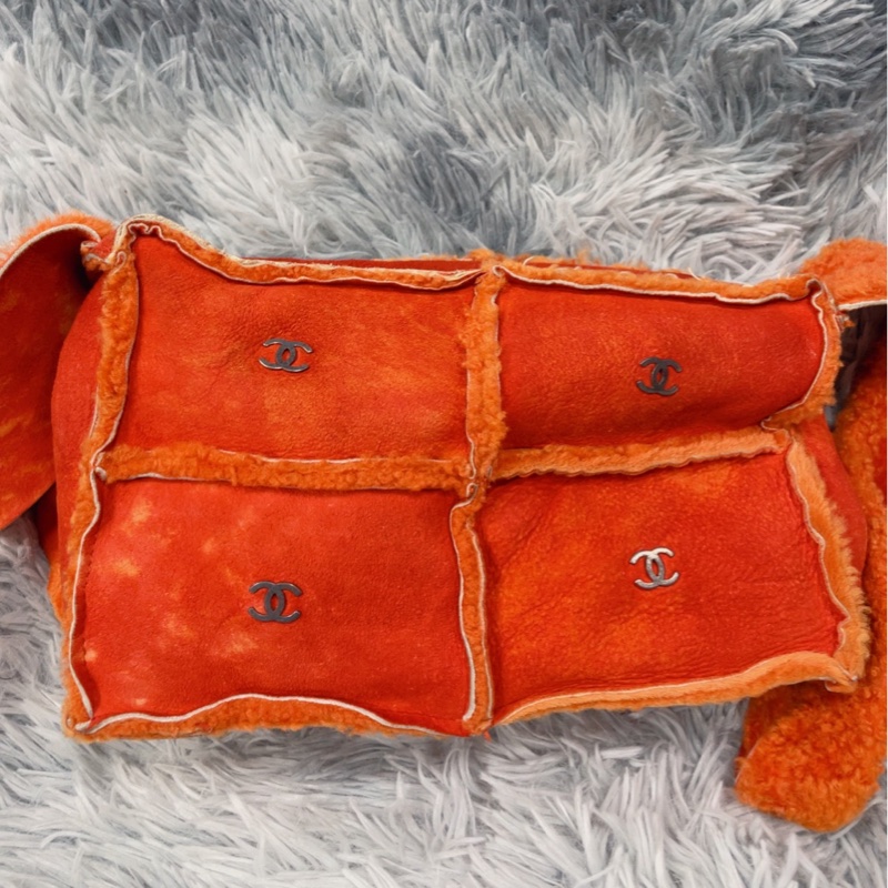 Chanel vintage麂皮羔羊四宫格肩背包 斜背包 香奈兒-16