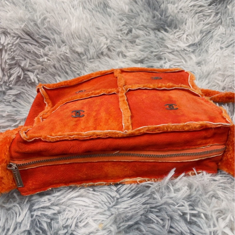 Chanel vintage麂皮羔羊四宫格肩背包 斜背包 香奈兒-23