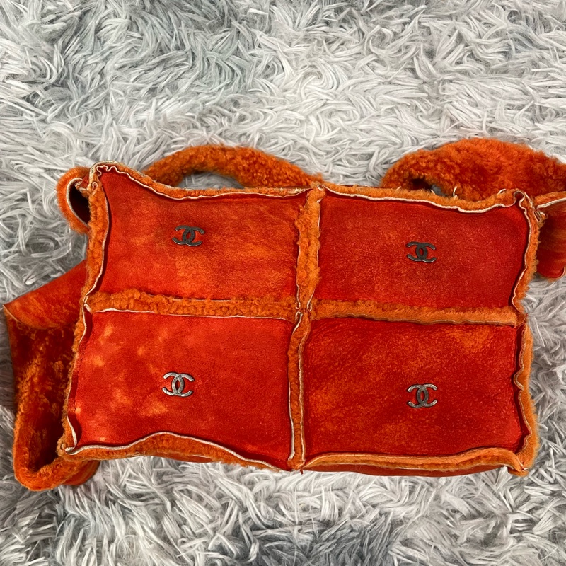 Chanel vintage麂皮羔羊四宫格肩背包 斜背包 香奈兒-33