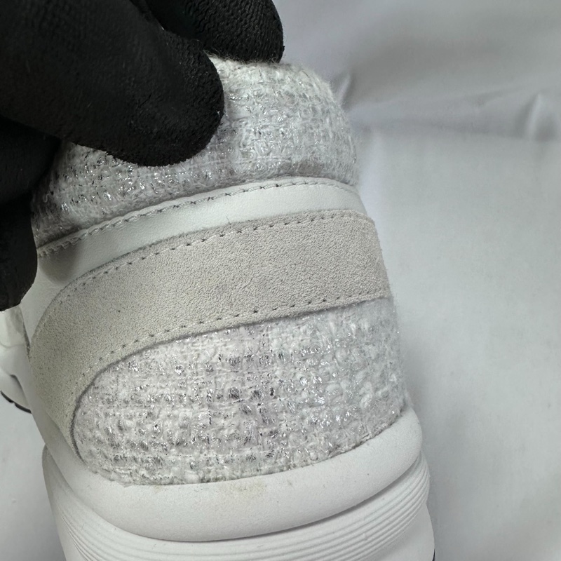 Chanel時尚奶灰編織運動鞋全新-8