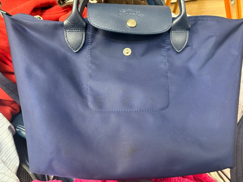longchamp 厚款 藍色側背包 二手-9
