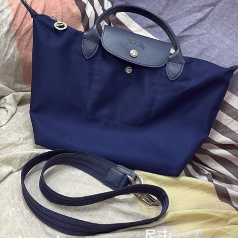 longchamp 厚款 藍色側背包 二手 型號cla twi/m/02