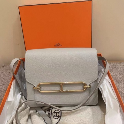 💓🎠 愛馬仕 Hermes roulis23豬鼻子 珍珠灰 金扣 實物超級美，附件如圖，現貨好價