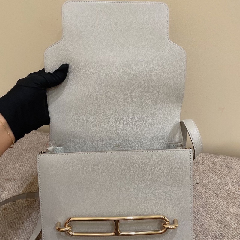 💓🎠 愛馬仕 Hermes roulis23豬鼻子 珍珠灰 金扣 實物超級美,附件如圖,現貨好價-11