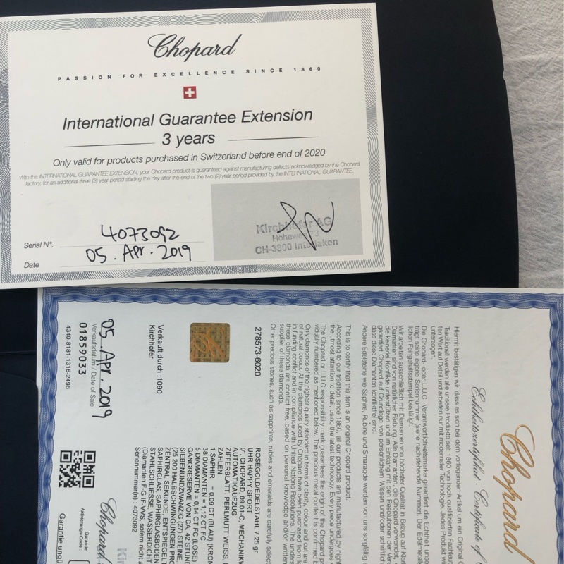 Chopard蕭邦 快樂鑽系列 玫瑰金間金機械手錶，30mm錶盤，外圈一圈原鑲鑽，型號278573-6020 ，2019年購入-9