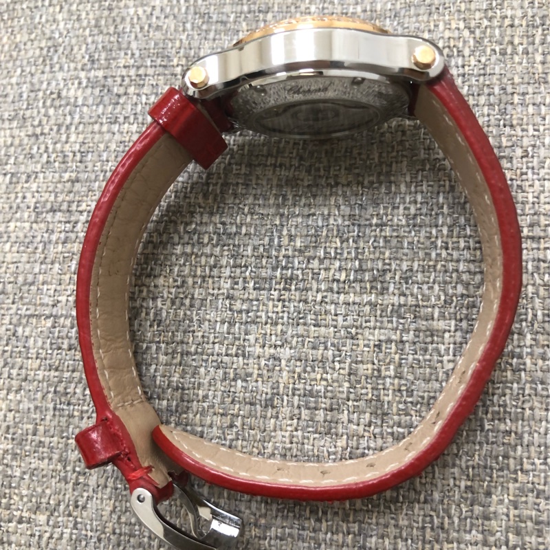 Chopard蕭邦 快樂鑽系列 玫瑰金間金機械手錶，30mm錶盤，外圈一圈原鑲鑽，型號278573-6020 ，2019年購入-23