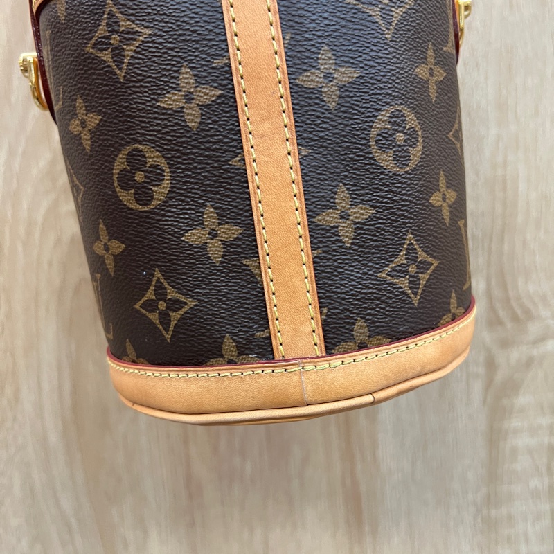 LV 原花Duffle Bag金釦手提斜背薯條包M43587-3