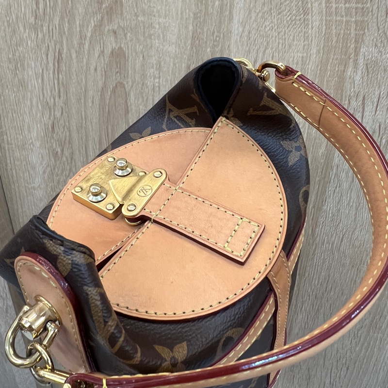 LV 原花Duffle Bag金釦手提斜背薯條包M43587-7