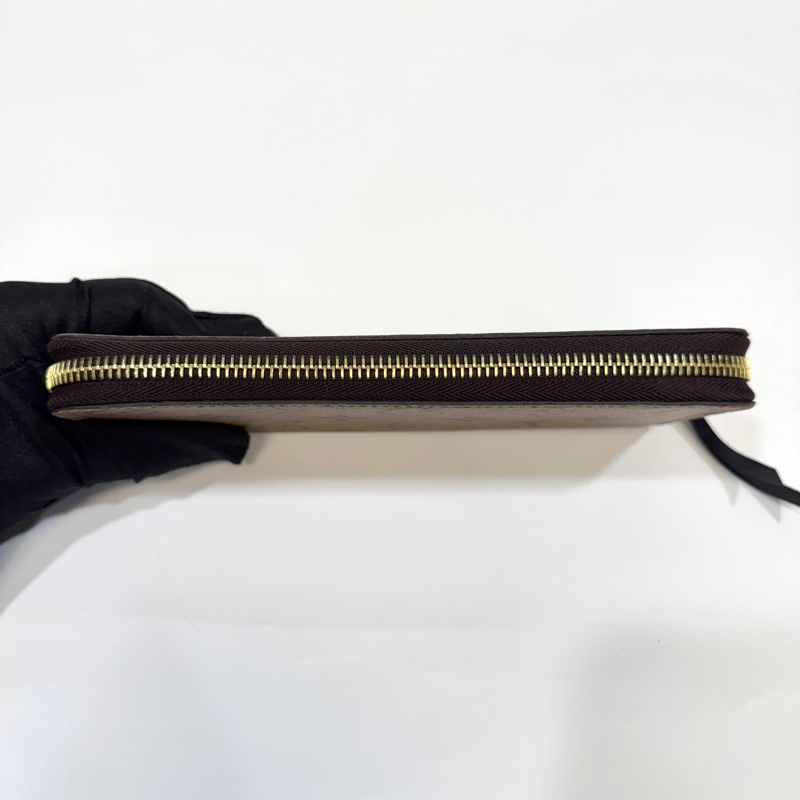 LV雙色原花窄版Clemence拉鍊長夾M82336-6