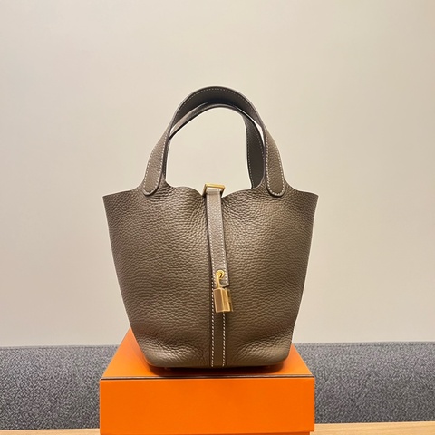 Hermes Picotin 18 大象灰金扣