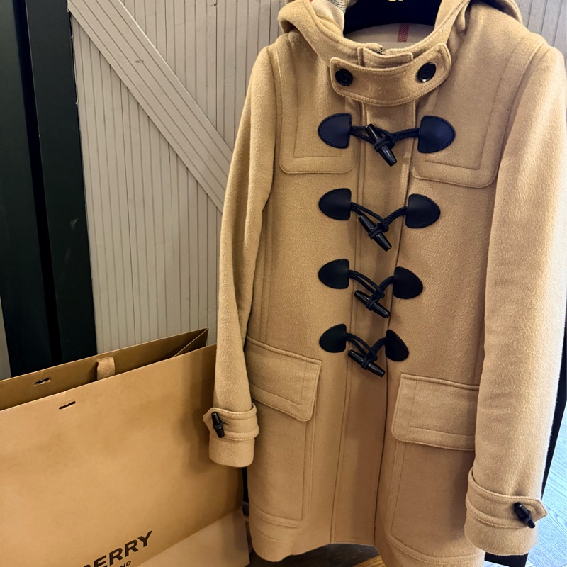 Burberry 正品 帽子牛角釦羊毛大衣 UK4 95成新 義大利羅馬Burberry專櫃帶回-2