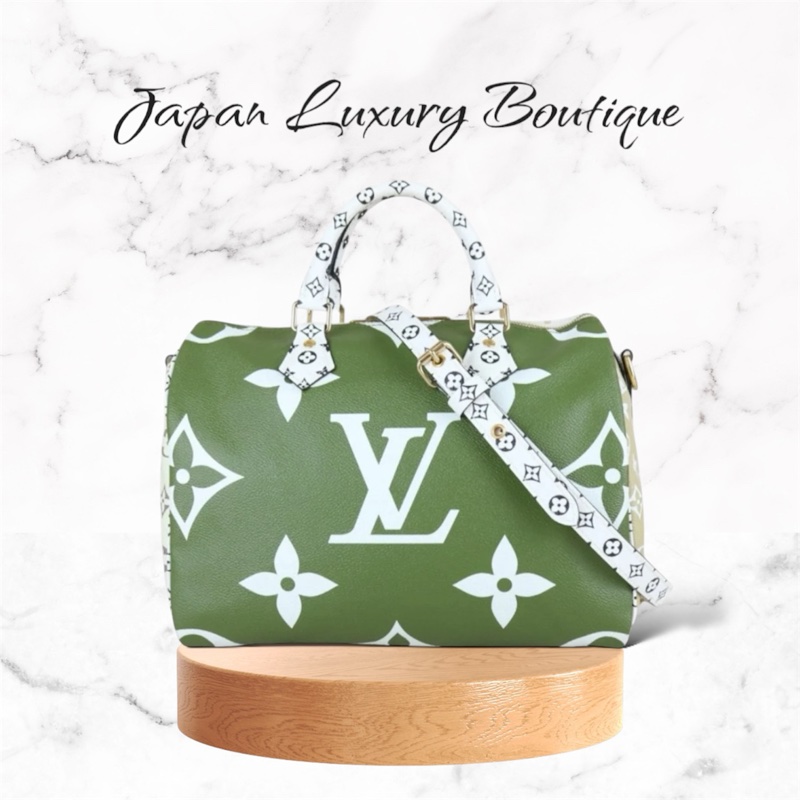 「JL精品代購」98新 LV speedy30 牛油果拼色 手提/肩背包-0