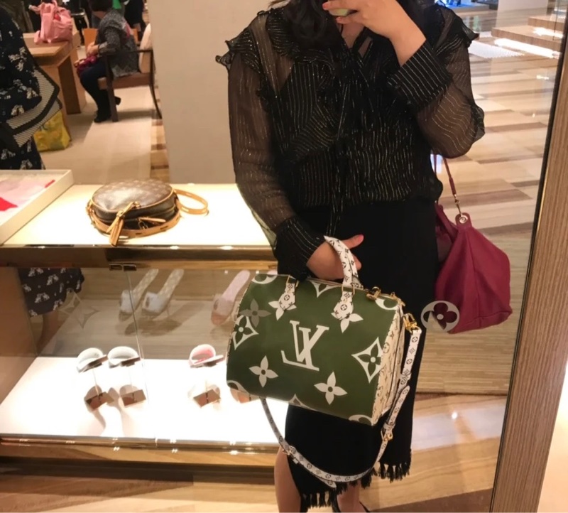 「JL精品代購」98新 LV speedy30 牛油果拼色 手提/肩背包-3