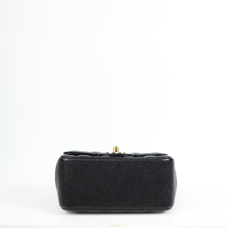 二手Chanel Mini Coco方胖子 荔枝牛 淡金釦-2