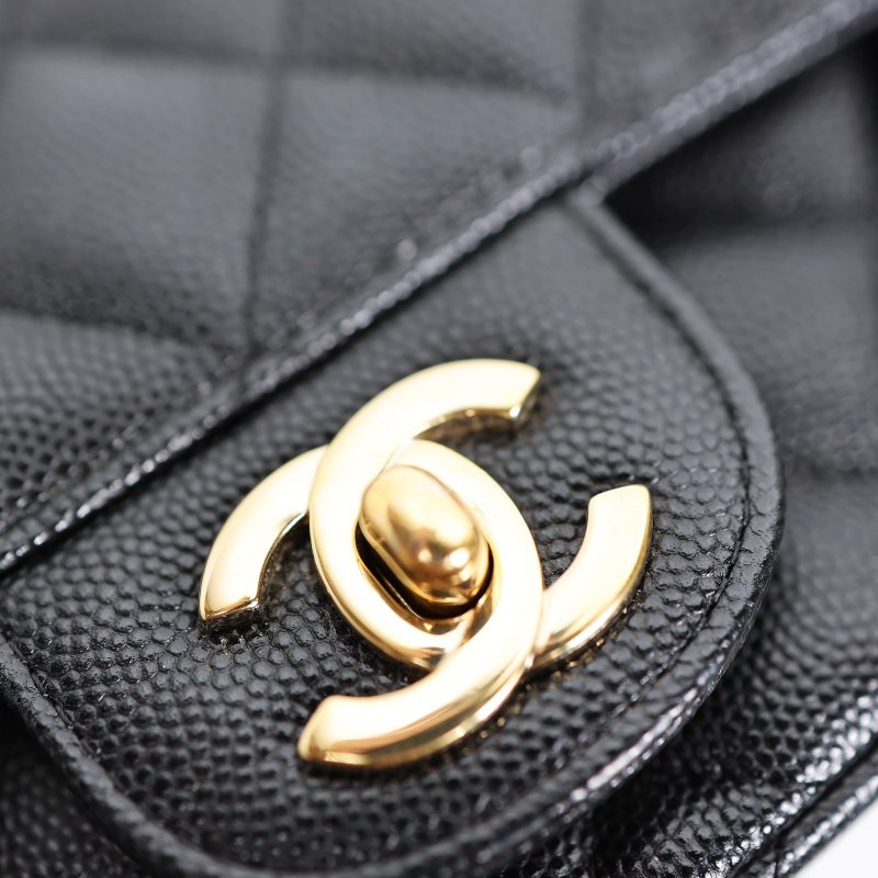 二手Chanel Mini Coco方胖子 荔枝牛 淡金釦-9