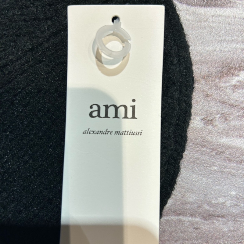 Ami Paris 黑心logo黑色毛帽  | ASCE-1