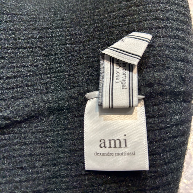 Ami Paris 黑心logo黑色毛帽  | ASCE-11