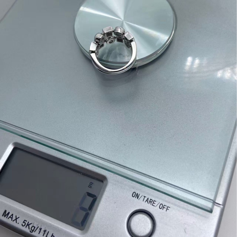 寶格麗 Bvlgari 白金半鑽 中古款戒指,天圓地方,lucia系列,尺寸 50 號-5
