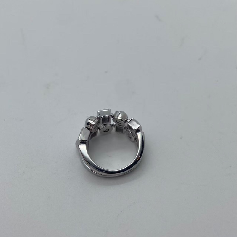 寶格麗 Bvlgari 白金半鑽 中古款戒指,天圓地方,lucia系列,尺寸 50 號-6