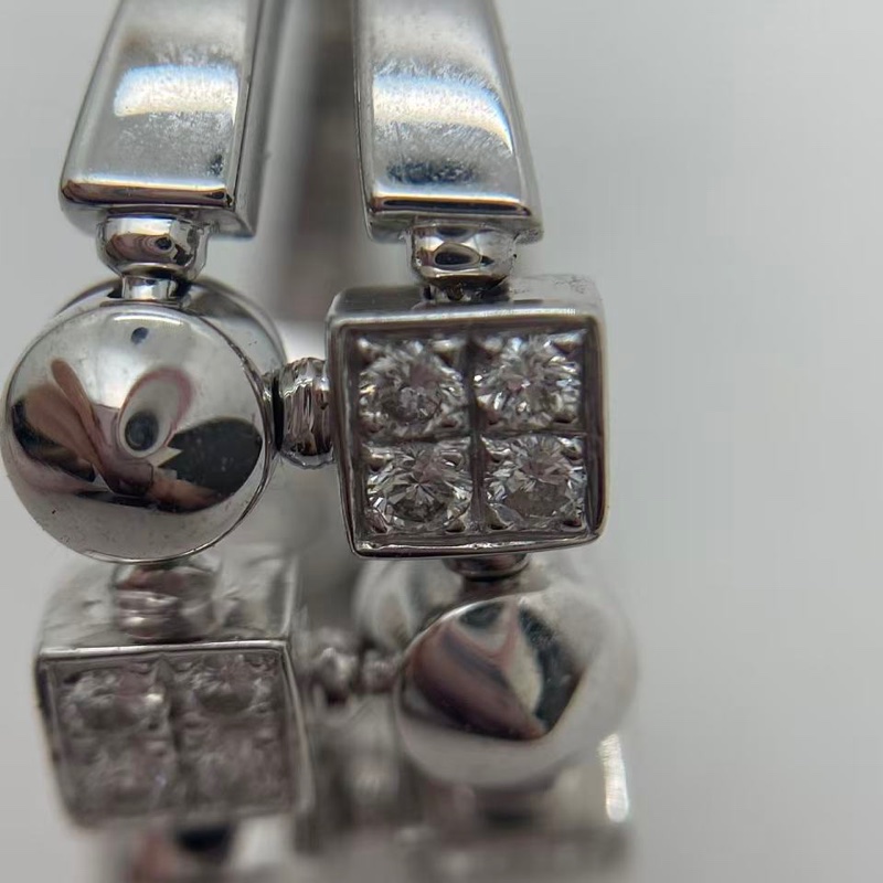 寶格麗 Bvlgari 白金半鑽 中古款戒指,天圓地方,lucia系列,尺寸 50 號-8