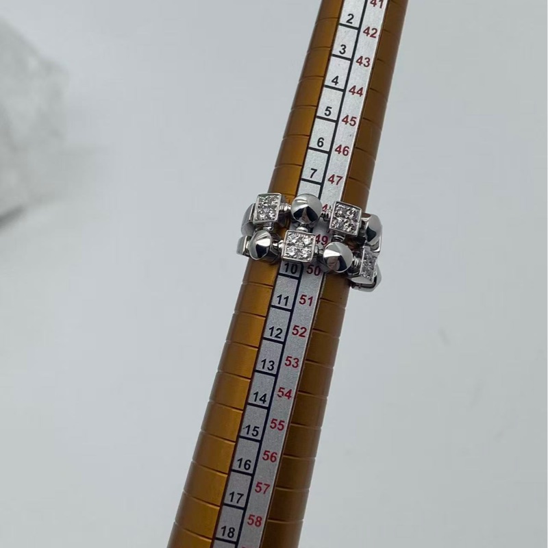 寶格麗 Bvlgari 白金半鑽 中古款戒指,天圓地方,lucia系列,尺寸 50 號-11