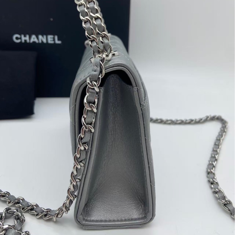 Chanel 23P 銀色手柄Kelly小廢包 中號 尺寸11*14.5*5.5cm 芯片款-11