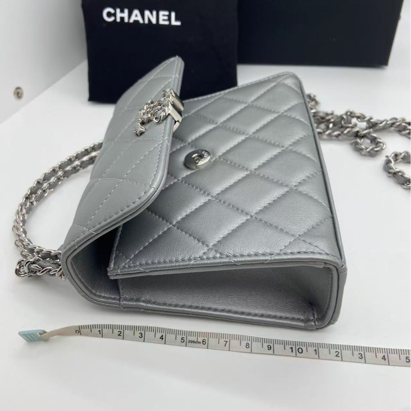 Chanel 23P 銀色手柄Kelly小廢包 中號 尺寸11*14.5*5.5cm 芯片款-18