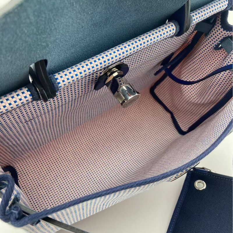 Hermes愛馬仕Herbag31藍拼白熊貓限量款Z刻-11
