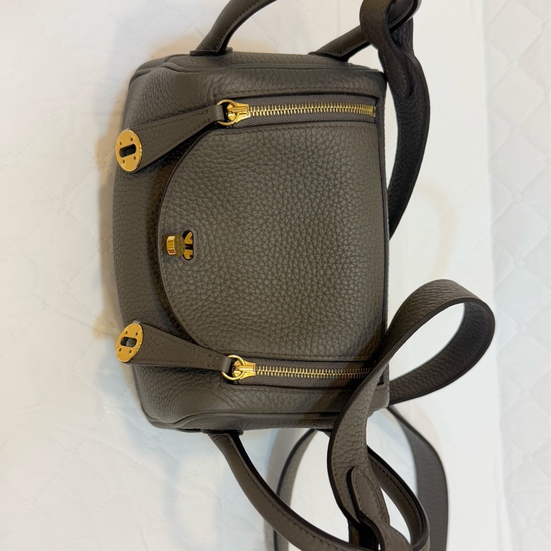 愛馬仕 Hermes Mini Lindy 錫器灰金釦-17