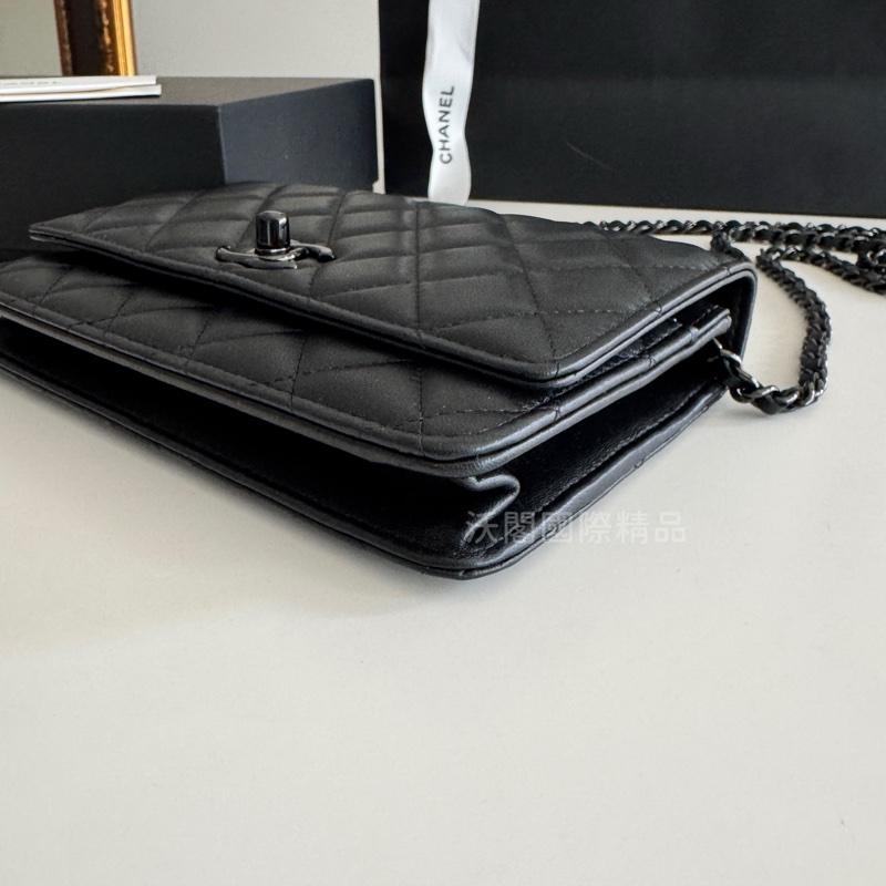 CHANEL trendy cc so black woc 鏈包-99新-3