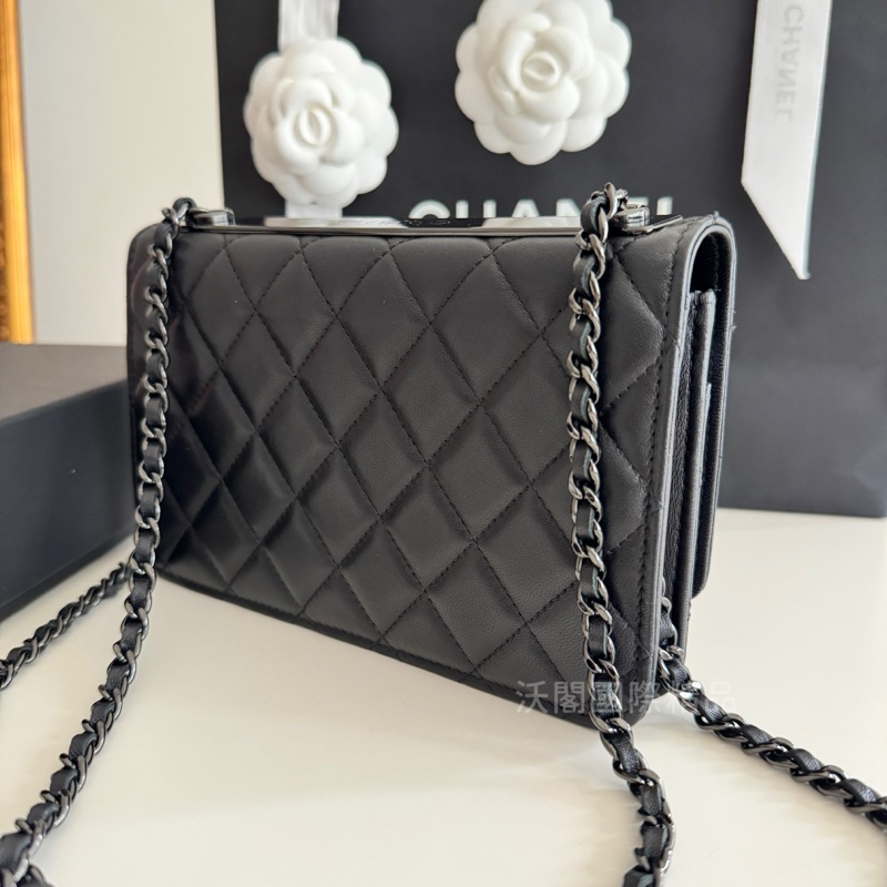 CHANEL trendy cc so black woc 鏈包-99新-5