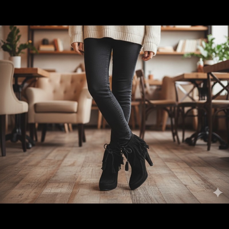 ㊣✨Gucci✨**尺寸36**古馳 黑色 麂皮 流蘇 跟鞋 短靴 靴子/二手鞋/二手精品🌳二手樹屋🌳-40