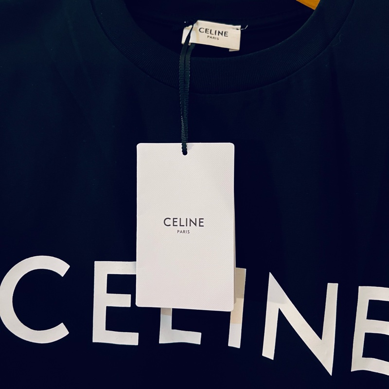Celine _ 棉質平織布寬鬆T恤|黑短袖(吊牌全在) 全新-13