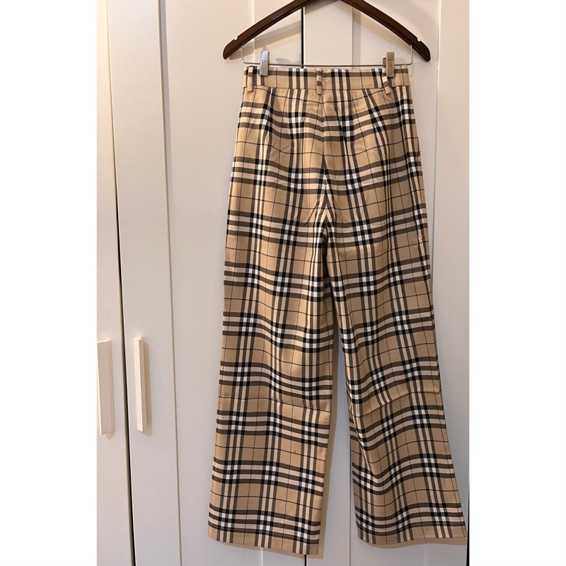 全新/全標在《Burberry 》經典格紋格子微喇叭褲-6