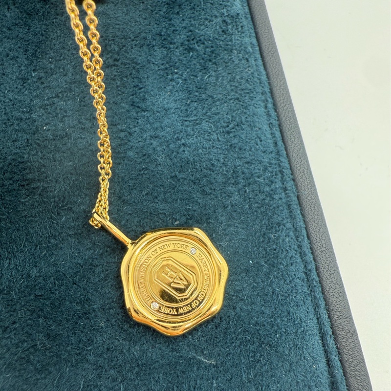 Harry Winston海瑞溫斯頓Charms品牌標誌印章吊墜項鍊,18K黃金-6