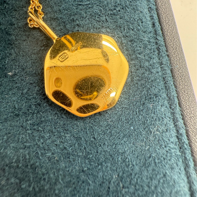 Harry Winston海瑞溫斯頓Charms品牌標誌印章吊墜項鍊,18K黃金-7