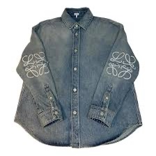 2025 《Loewe 》Anagram overshirt in denim刺繡牛仔外套(吊牌在)-0