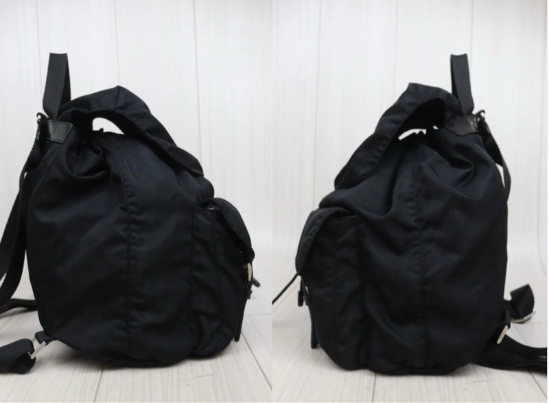 「JL精品代購」9新 Prada降落傘雙肩包 黑色尼龍材質超級耐磨防水 中號-3